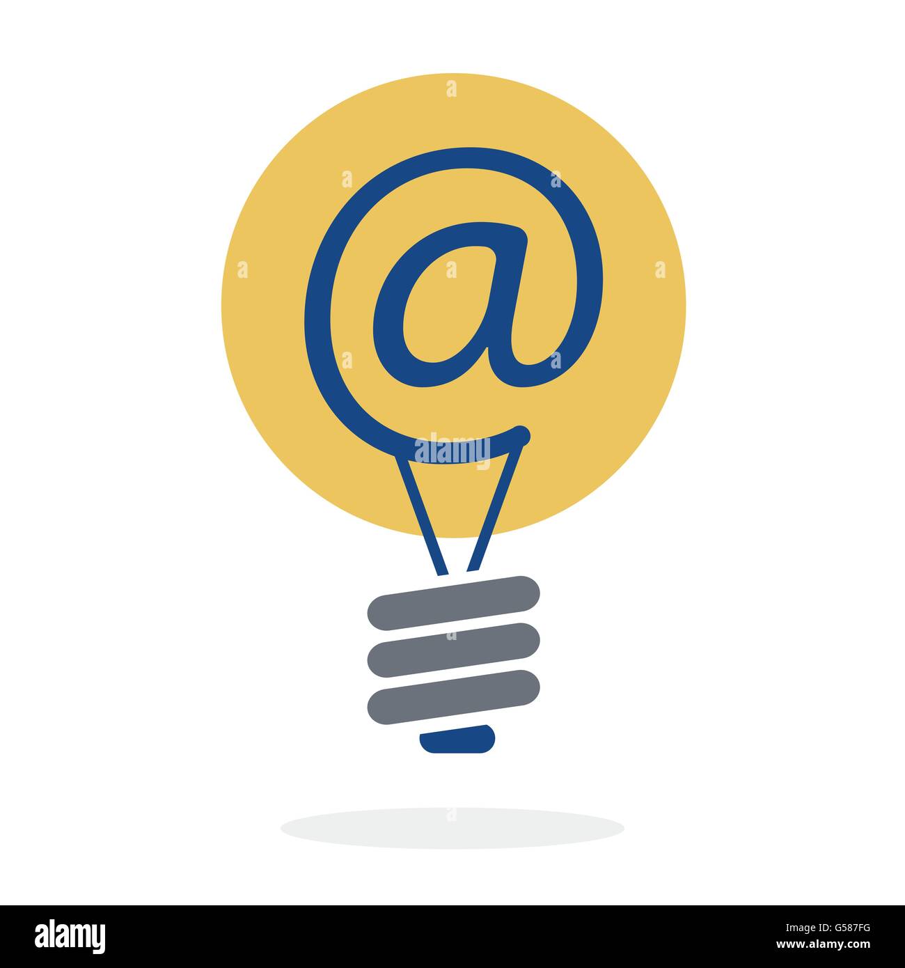 Symbol bei in Glühbirne als neue Idee teilen per E-mail-Konzept-Vektor-design Stock Vektor