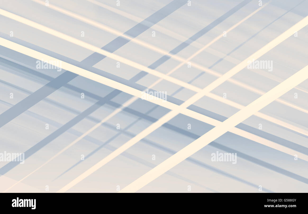 Abstrakte digitale geometrischen Hintergrund Rendern weiße Linien über leichte blaue Schatten, 3d illustration Stockfoto