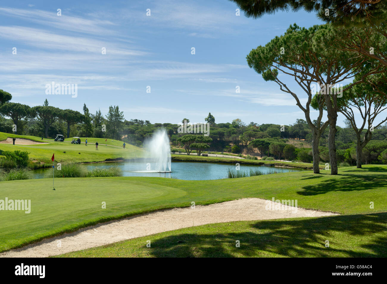 Vale Lobo Golf, Royal Course 6. und 7. Grüns, Algarve, Portugal Stockfoto
