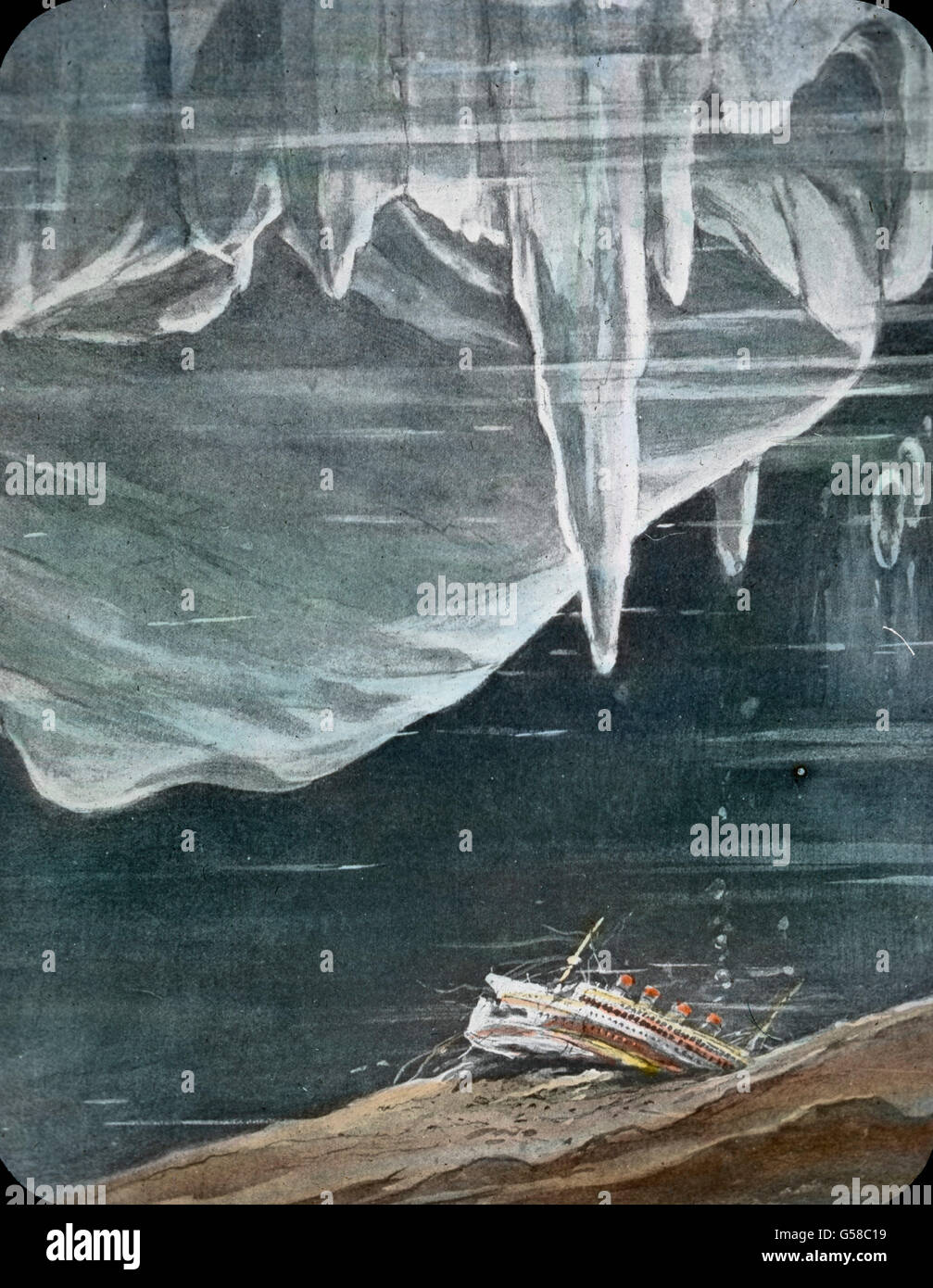 Schematische Darstellung Der RMS Titanic, Nachdem Sie Auf Den Grund Des Nordatlantik Gesunken
