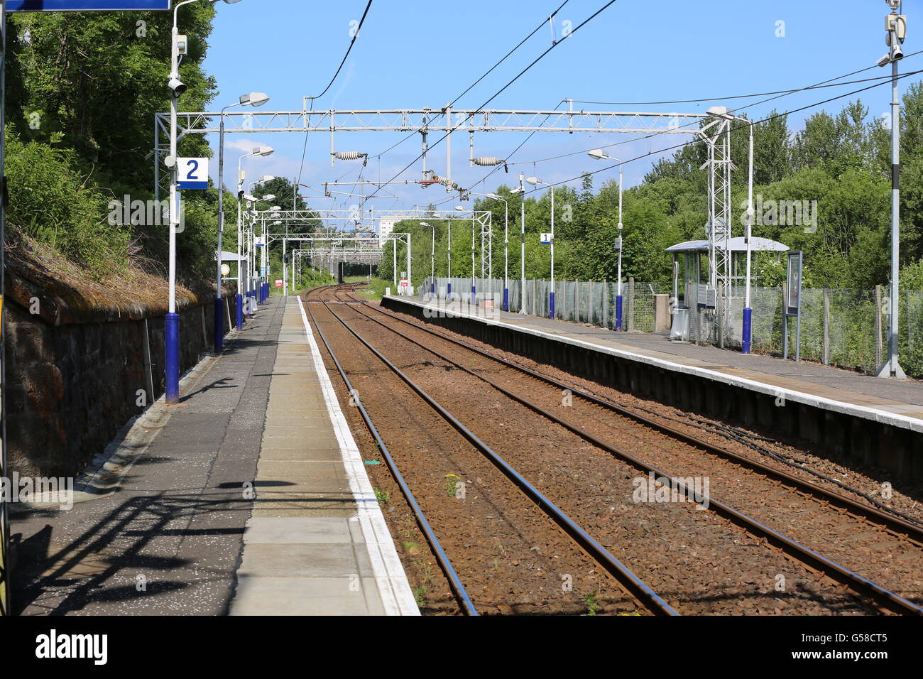 Bogston Bahnhof in Inverclyde Stockfoto