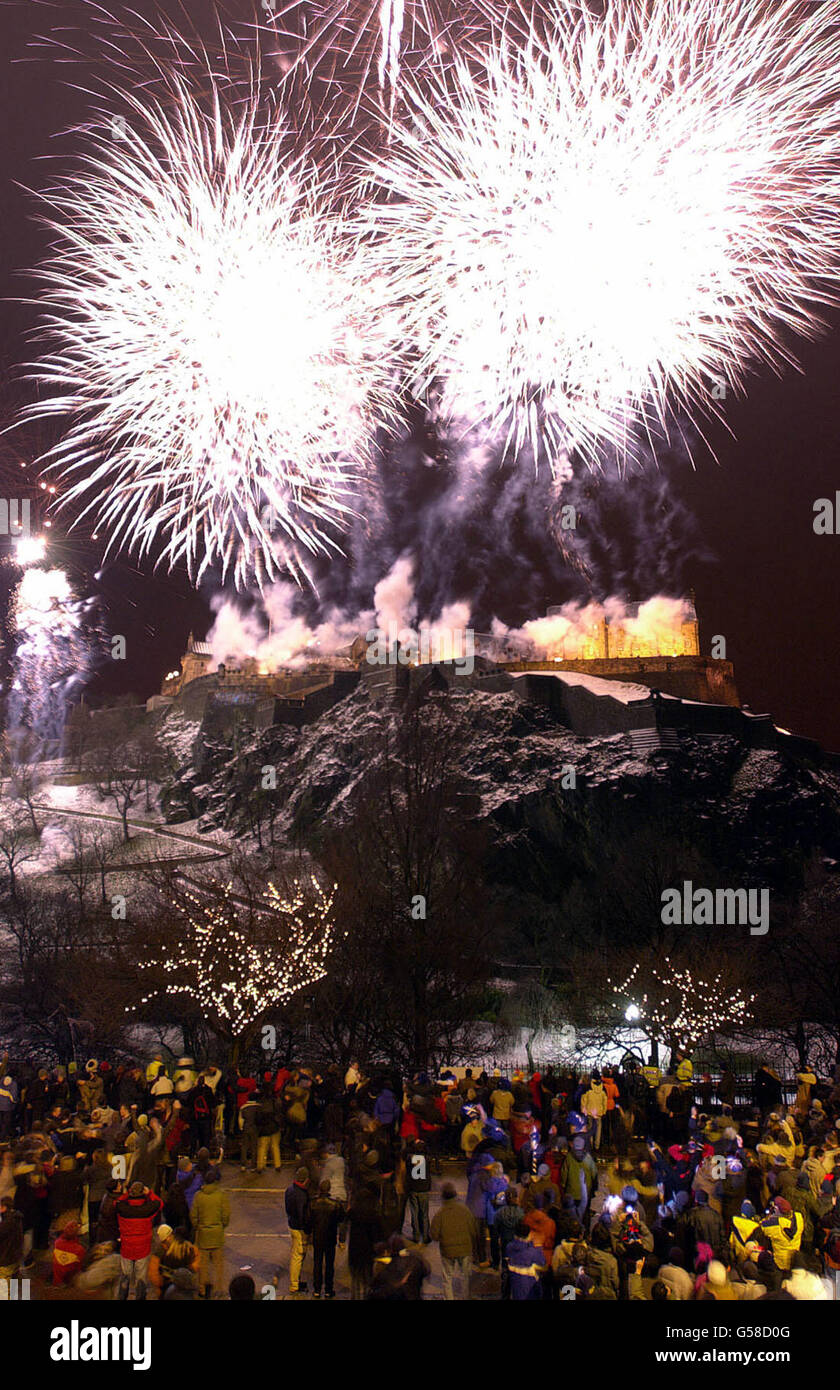 Feuerwerk-Burg Stockfoto