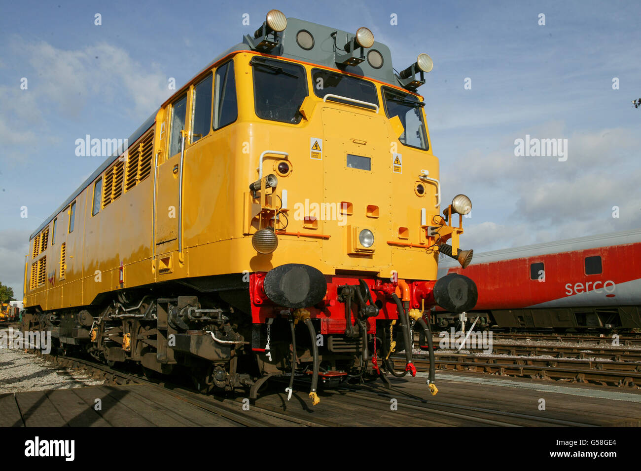 Netz-Schiene, Klasse 3. Vintage Diesel electric Build mit dem Pinsel. Stockfoto