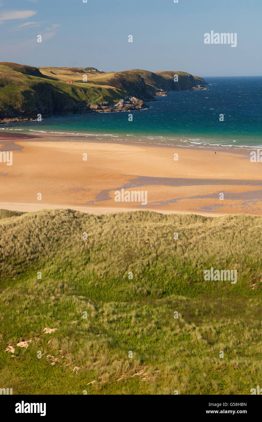 Strathy Beach an der Nordküste von Sutherland, Schottland. Stockfoto