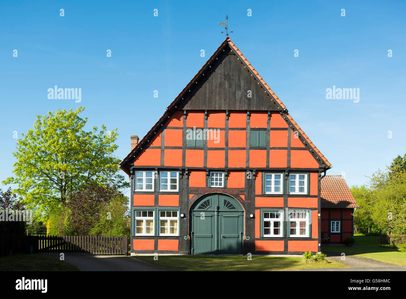 Deutschland, Nordrhein-Westfalen, Kreis Warendorf, Stromberg, Fachwerkhaus in der Daudenstrasse Stockfoto