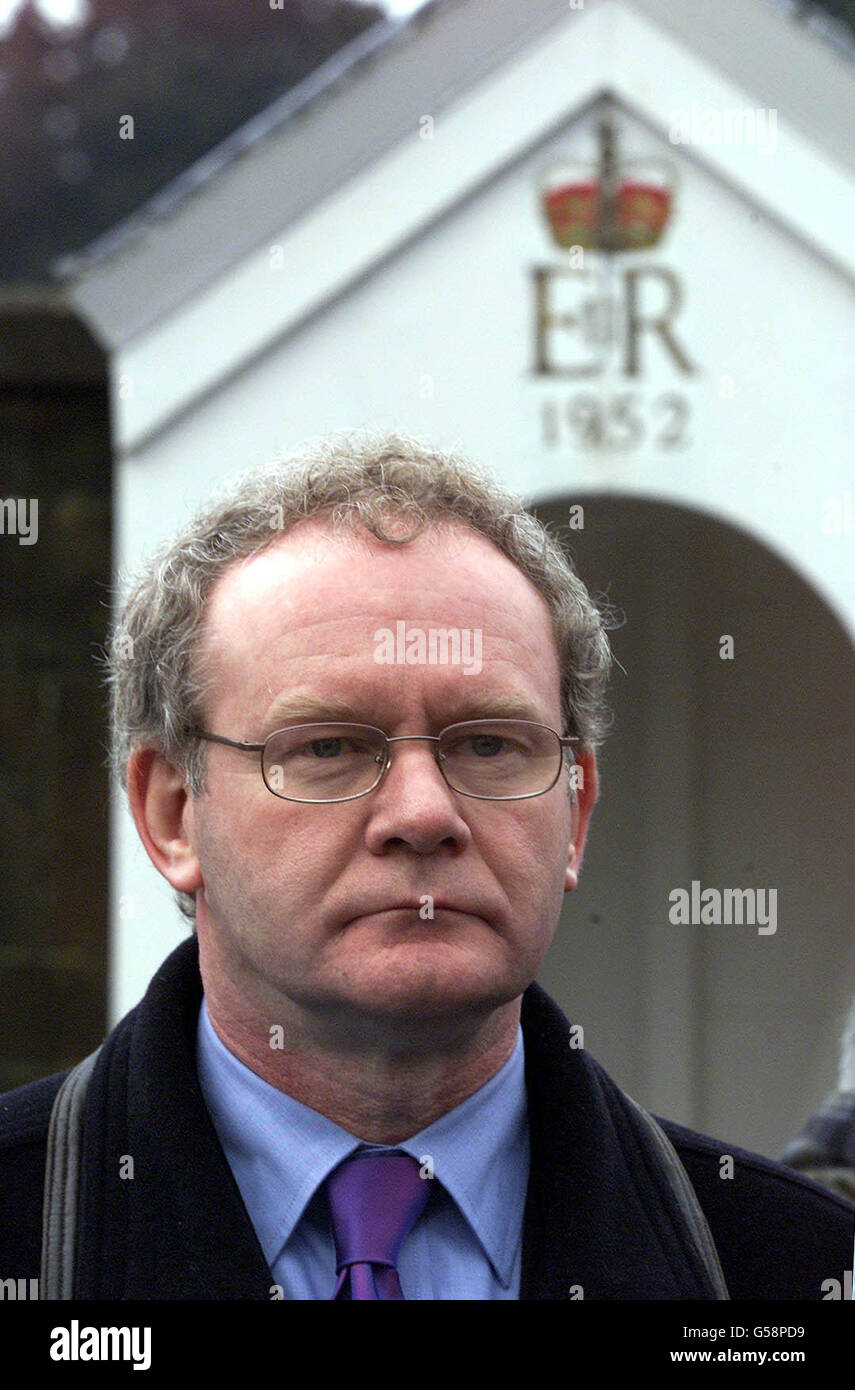 Ulster Martin McGuinness Blair treffen Stockfoto