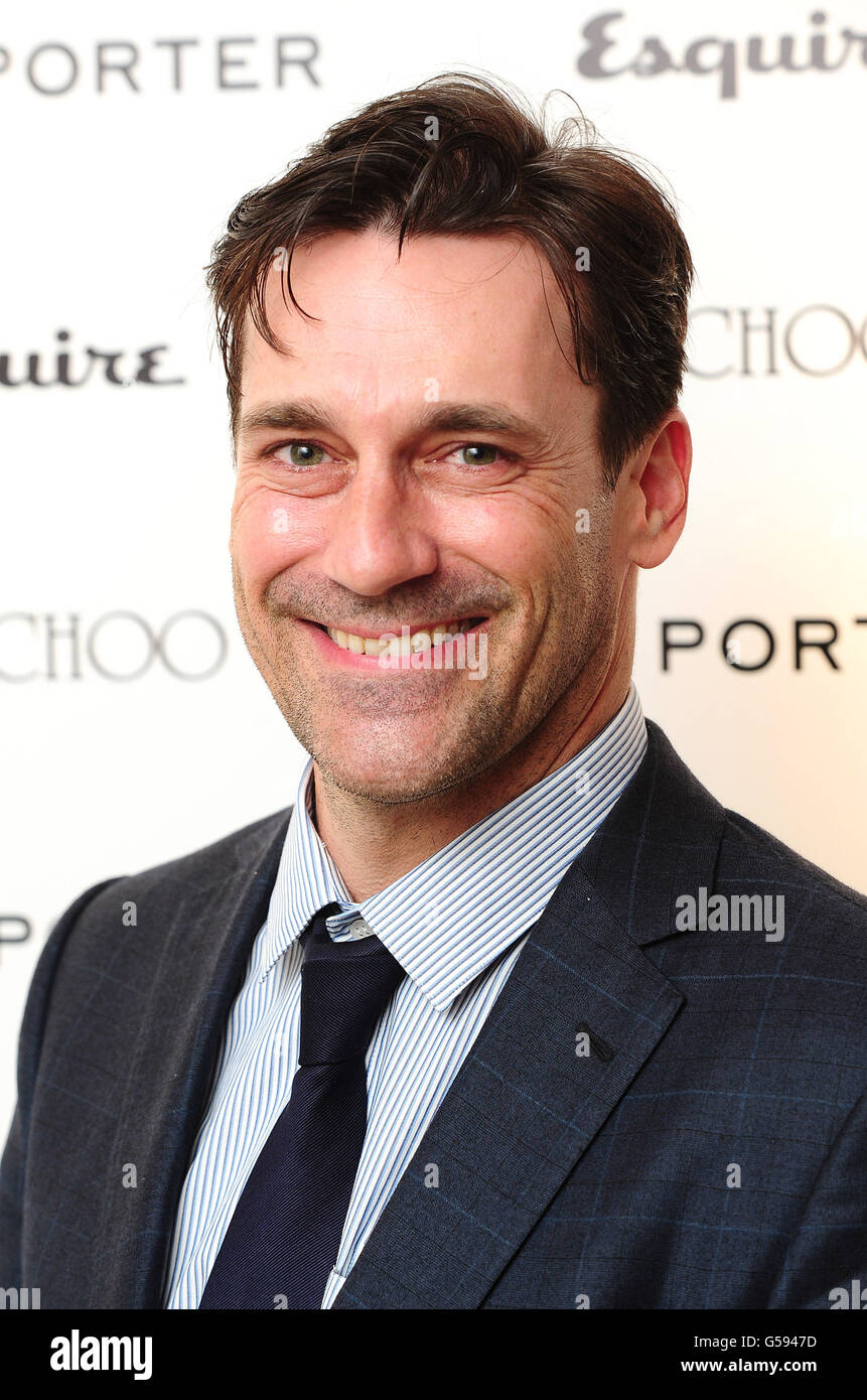 Jon Hamm bei der Ankunft im Esquire & Mr Porter London Collections: Mens Party im Corinthia Hotel in London. Stockfoto