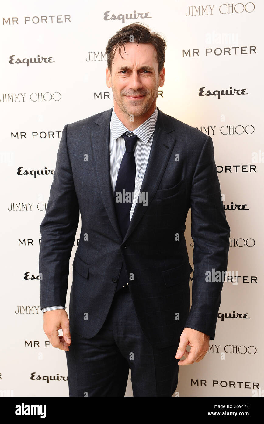Jon Hamm bei der Ankunft im Esquire & Mr Porter London Collections: Mens Party im Corinthia Hotel in London. Stockfoto