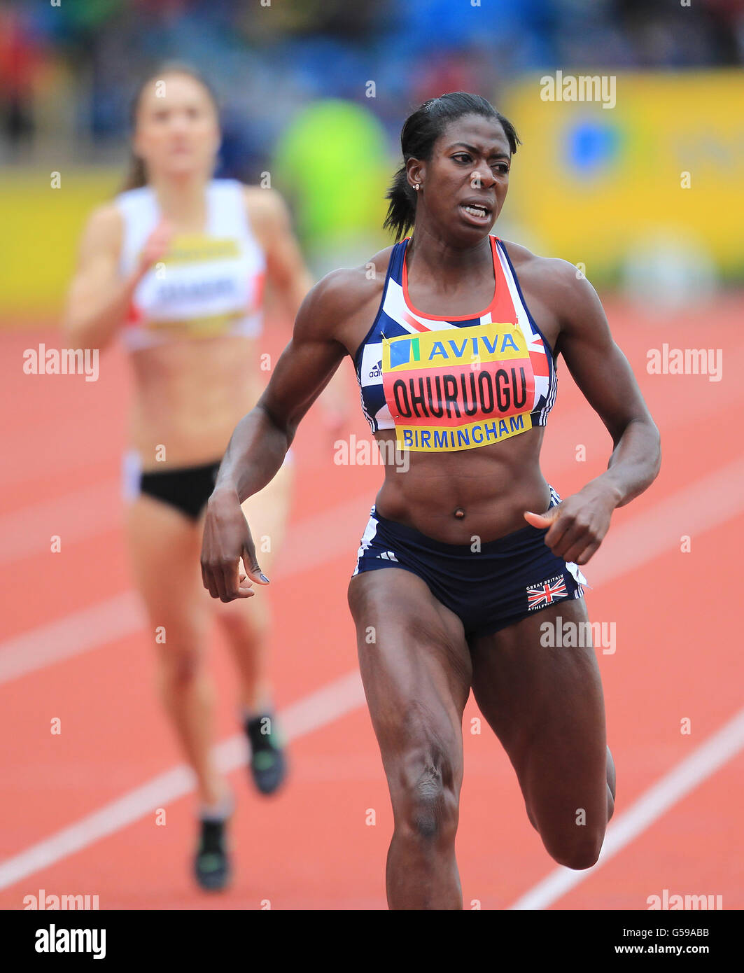 Leichtathletik - Aviva UK Trials und Championships - Tag zwei - Alexander Stadium. Christine Ohuruogu beim 400-m-Finale der Damen während der Aviva UK Trials and Championships im Alexander Stadium, Birmingham Stockfoto