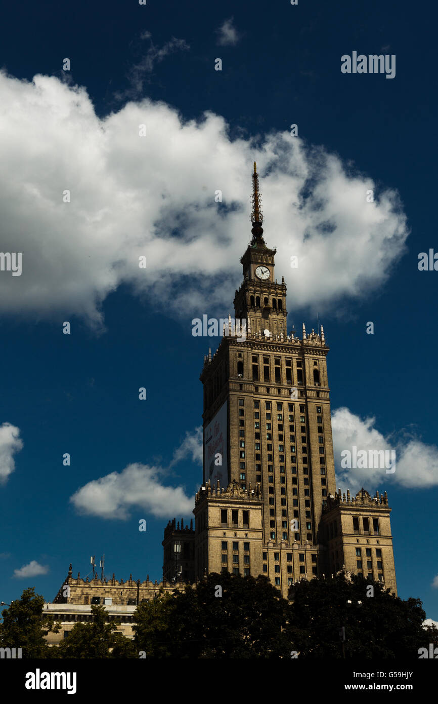 Blick Auf Die Stadt - Warschau. Eine allgemeine Sicht auf den Palast der Kultur und Wissenschaft Stockfoto