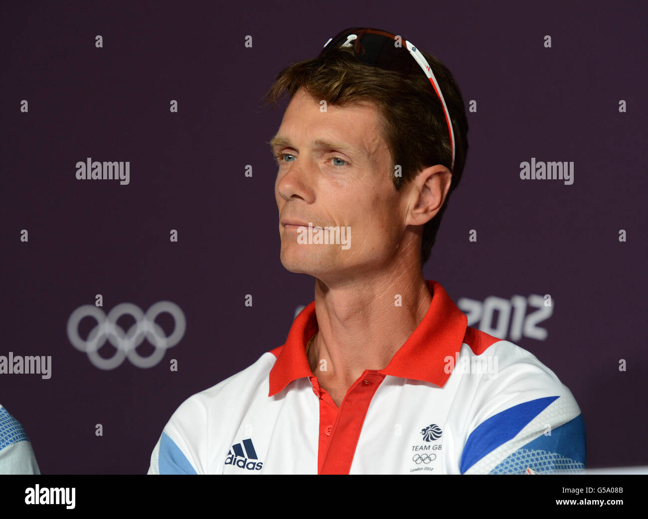 Der britische William Fox-Pitt während der Pressekonferenz im Greenwich Park, London. Stockfoto