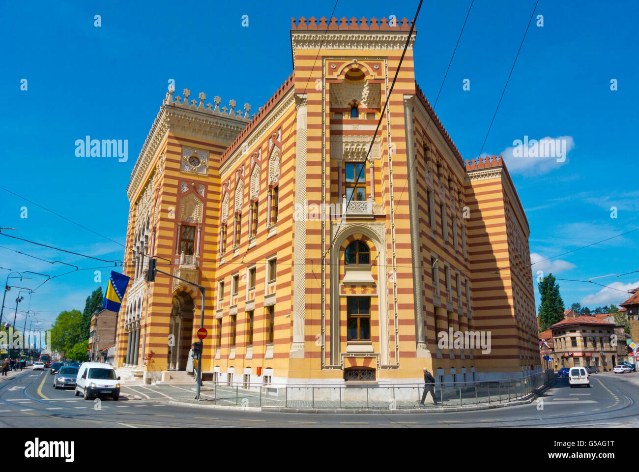 Gradska Vijecnica, Rathaus, ehemaliger National und Universitätsbibliothek, 1894, Sarajevo, Bosnien und Herzegowina, Europa Stockfoto