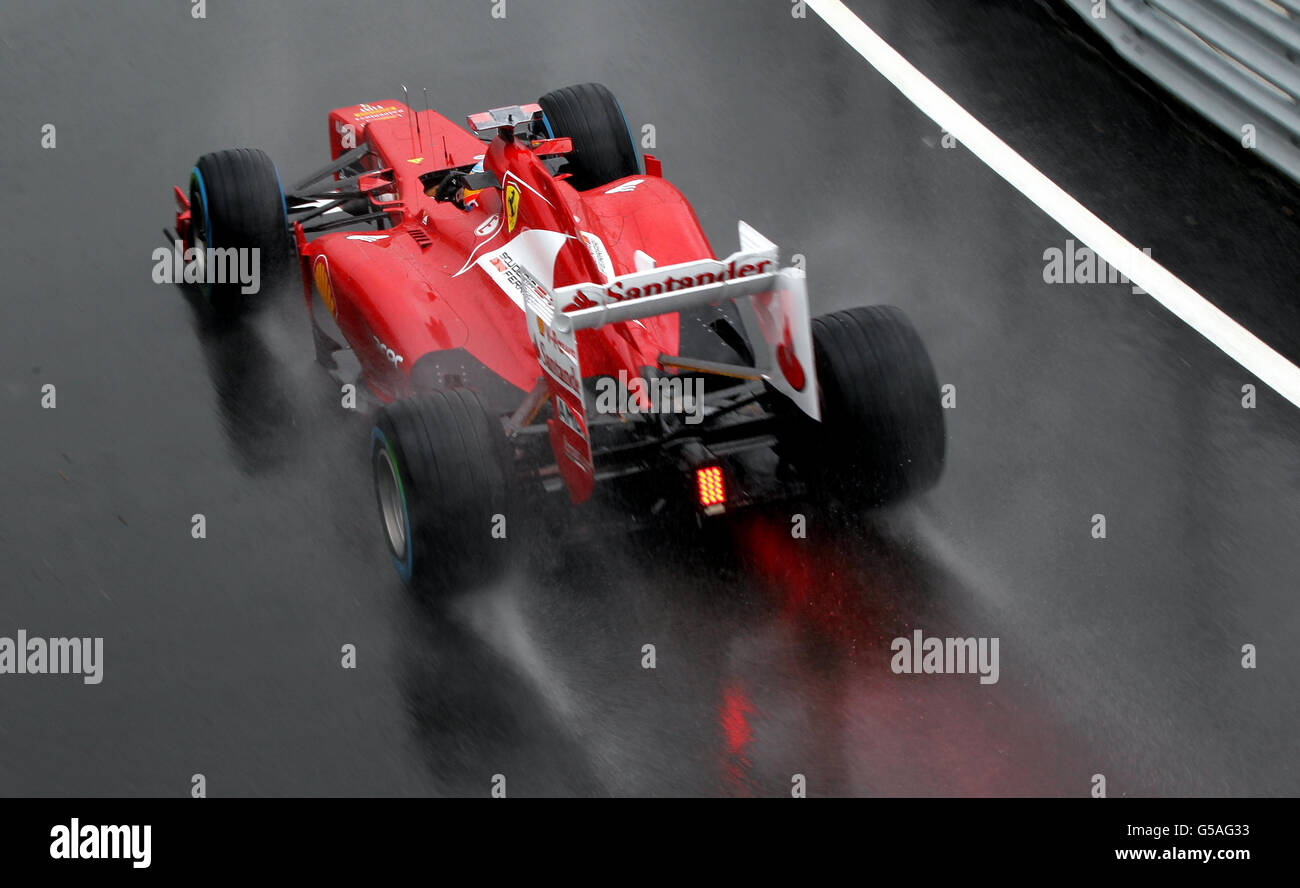 Motorsport - Formel-1-Weltmeisterschaft 2012 - Großer Preis Von Großbritannien - Trainingstag - Silverstone. Scuderia Ferrari Pilot Fernando Alonso aus Spanien beim Training des Grand Prix von Großbritannien in Silverstone, Northamptonshire. Stockfoto