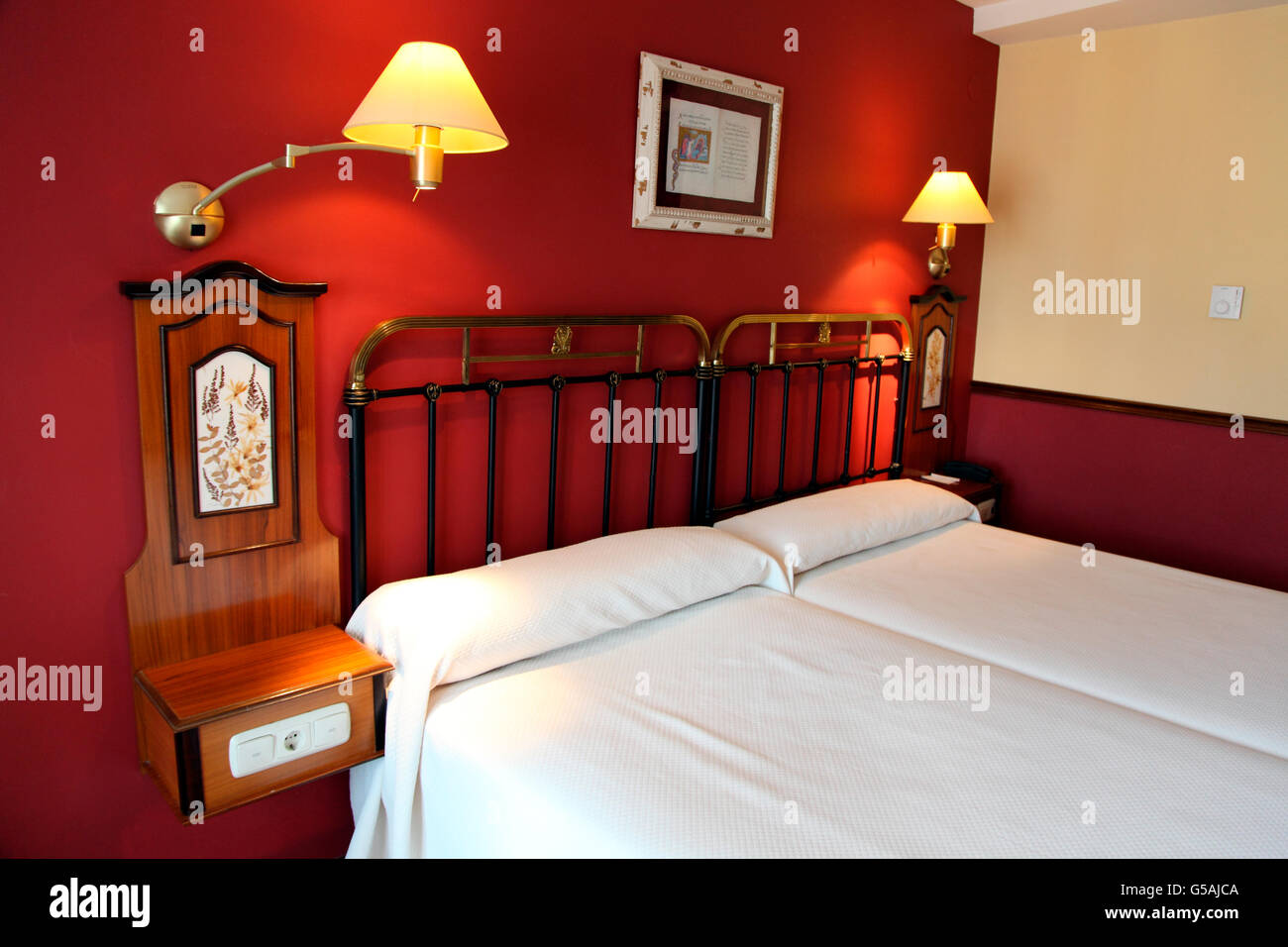 Zimmer im Hotel El Cid, Burgos, Castille Stockfoto