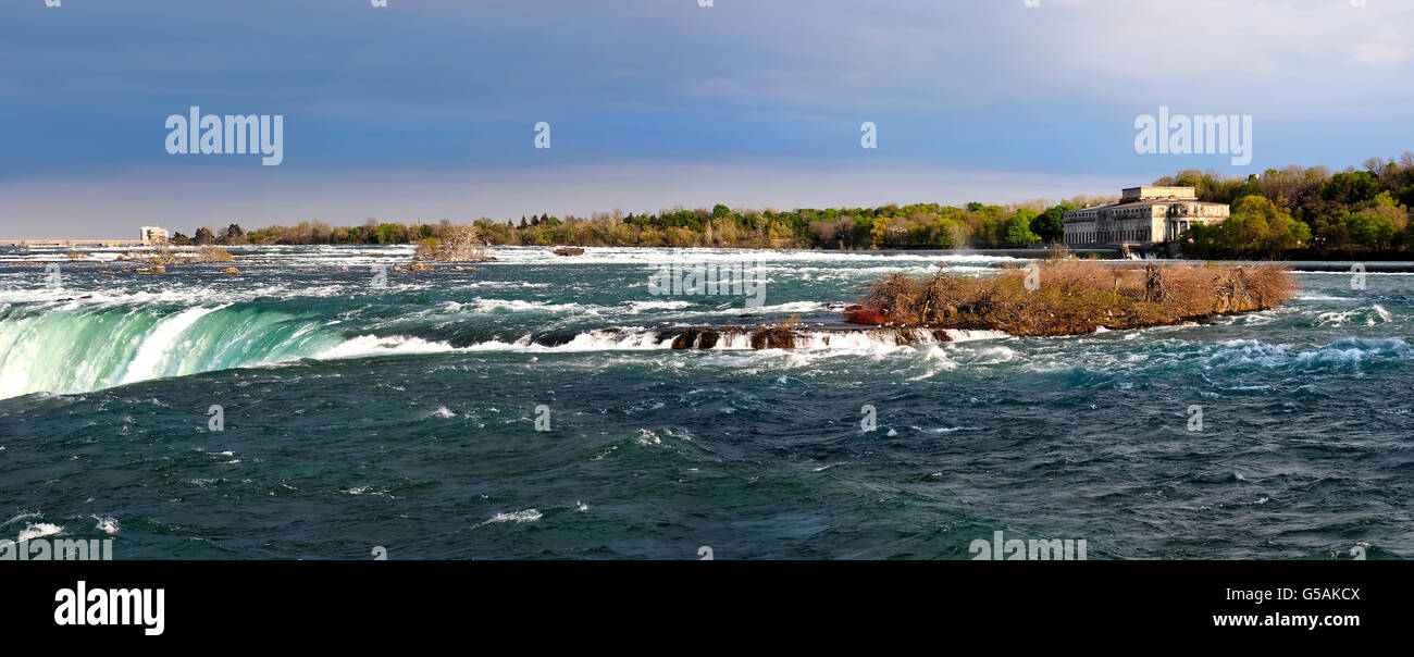 Panorama Closeup kanadischen Horseshoe Falls in Niagara Stockfoto