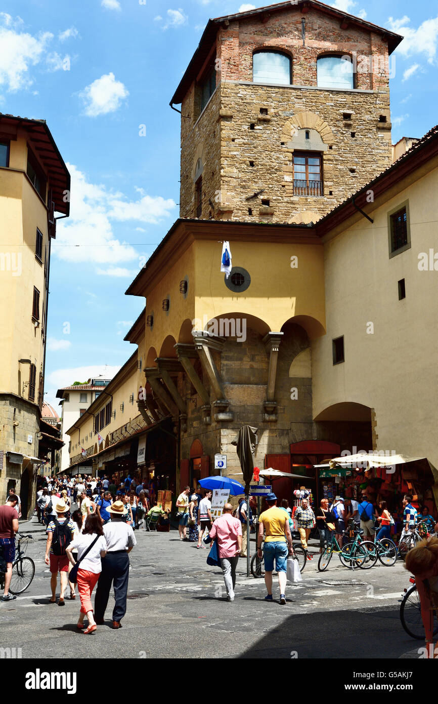 belebte Straße. Florenz, Toskana, Italien, Europa Stockfoto