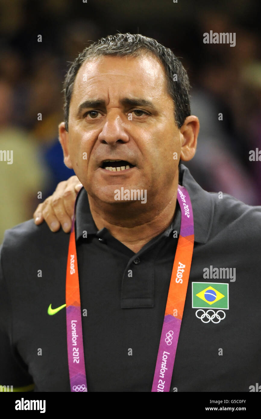 Olympische Spiele In London - Tag 7. Brasiliens Cheftrainer Roberto Teixeira Stockfoto