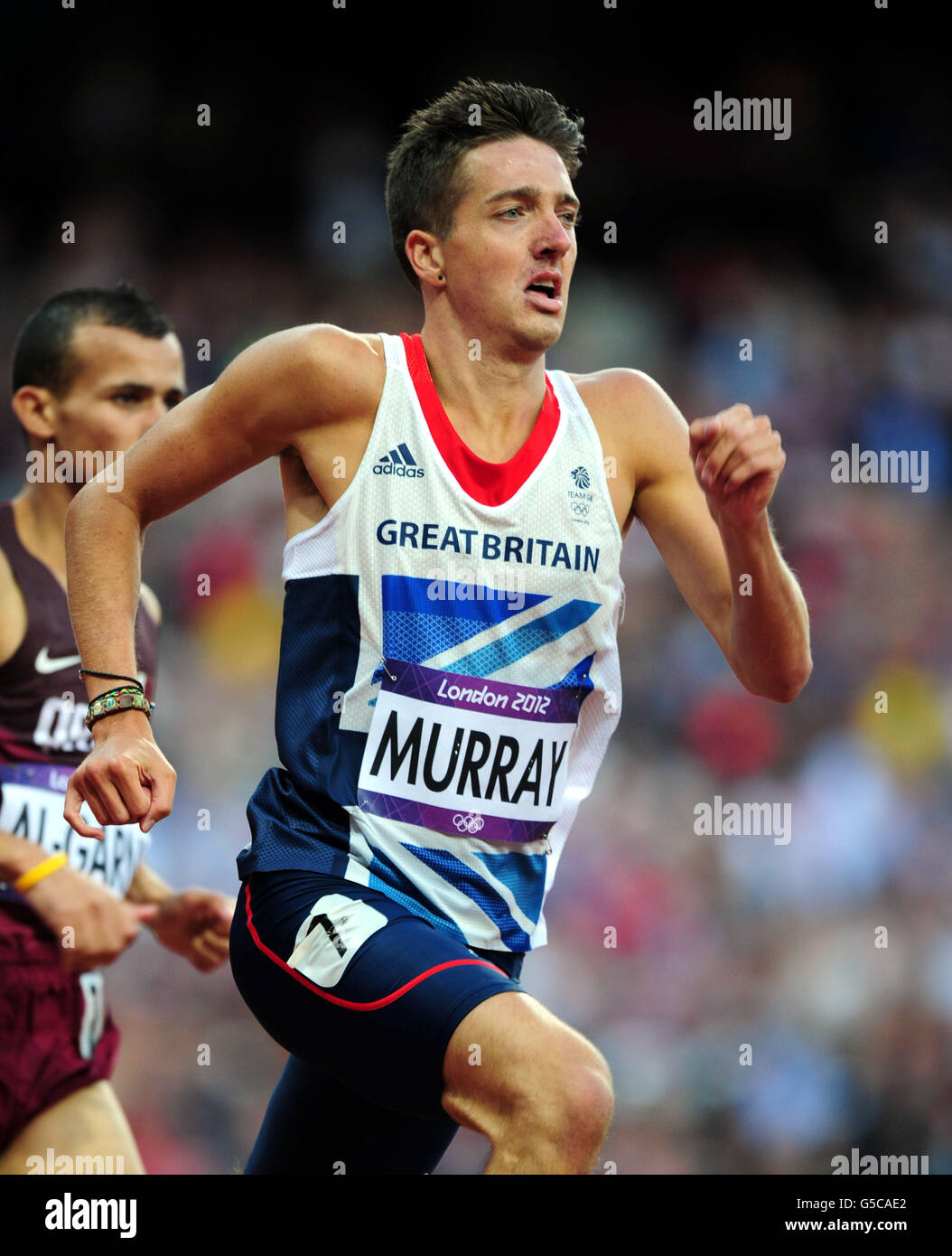 Olympische Spiele In London - Tag 7. Der britische Ross Murray tritt am siebten Tag der Olympischen Spiele 2012 in London auf den 1500 m der Männer im Olympiastadion in London an. Stockfoto