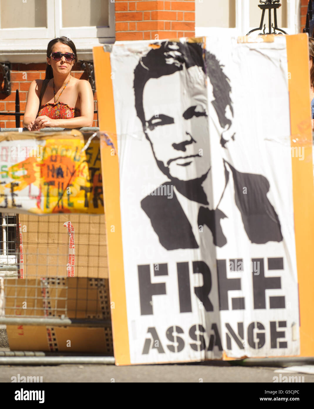 Auslieferung von Julian Assange Stockfoto