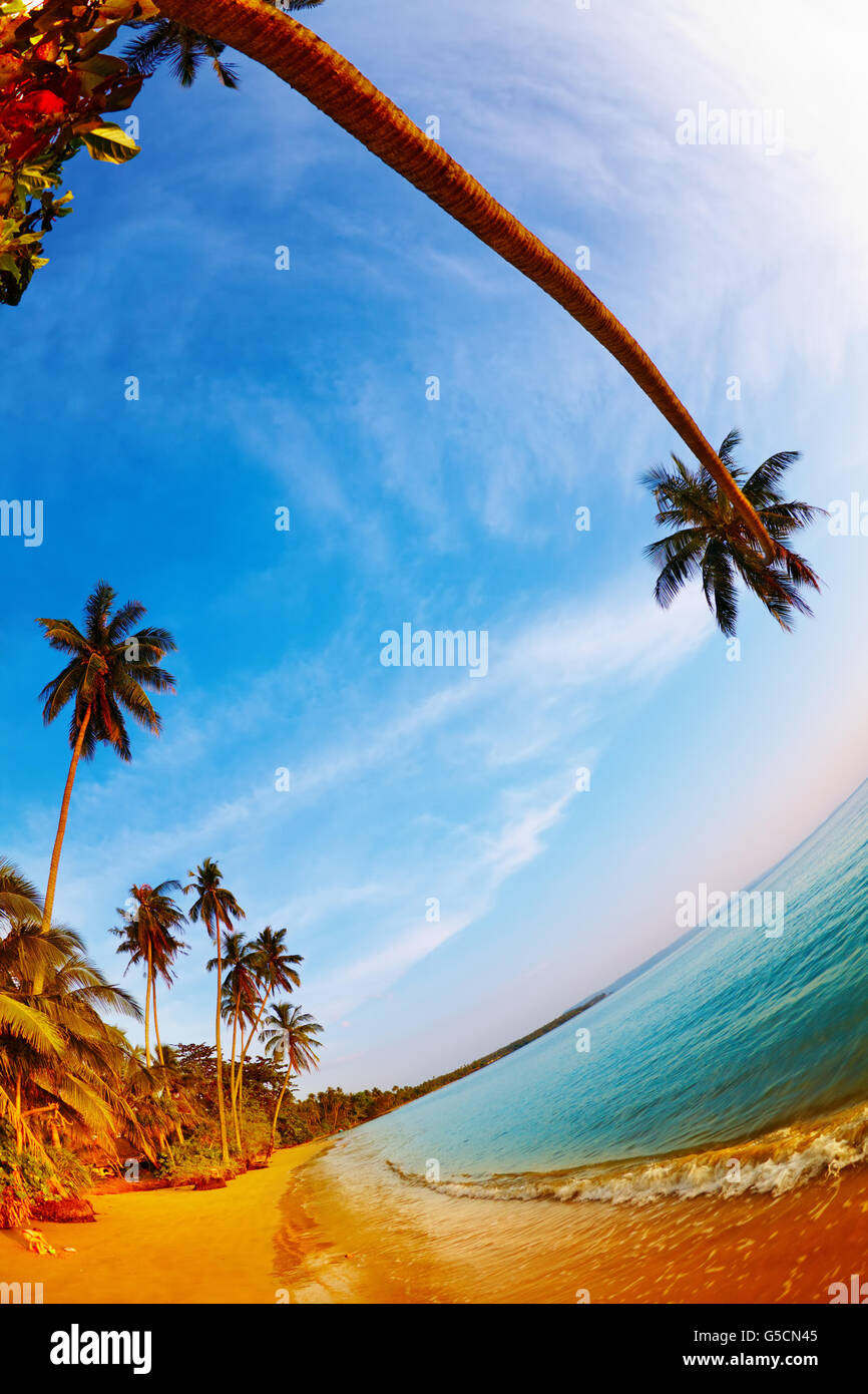 Tropischer Strand, Mak Island, Thailand, fisheye Schuss Stockfoto