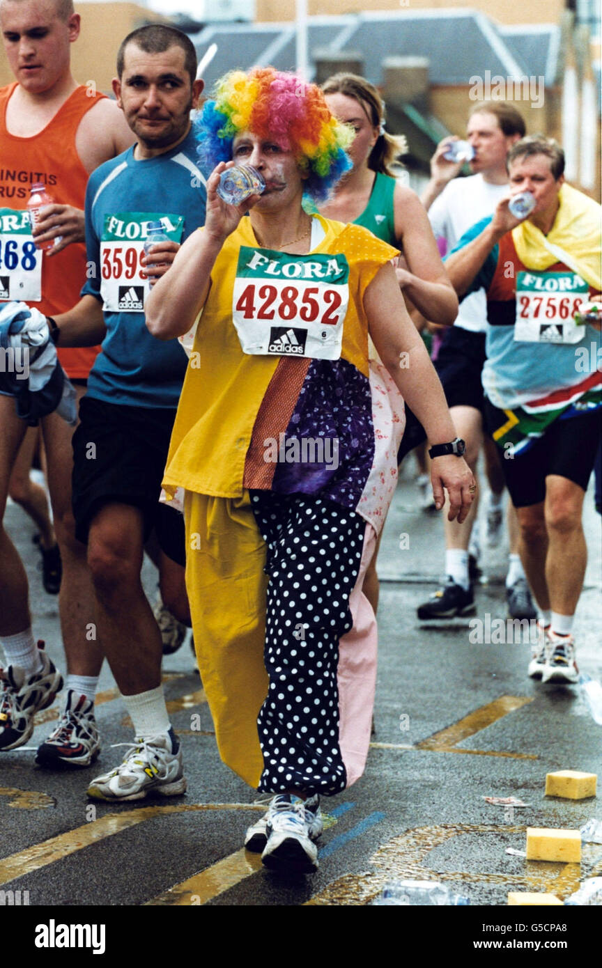 London Marathon Clown Stockfoto