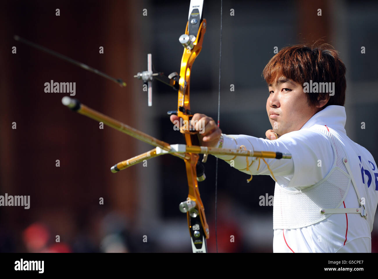 Koreas Hyun im Dong tritt während der Bogenschießungen der Männer im Lord's Cricket Ground, London, an Stockfoto