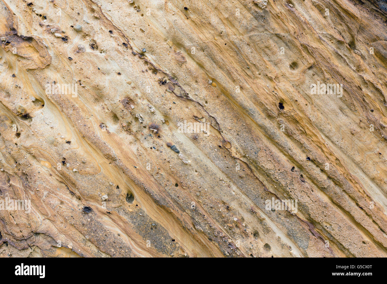 Teil von stratiforme Rock hautnah. Natur-Hintergrund. Stockfoto