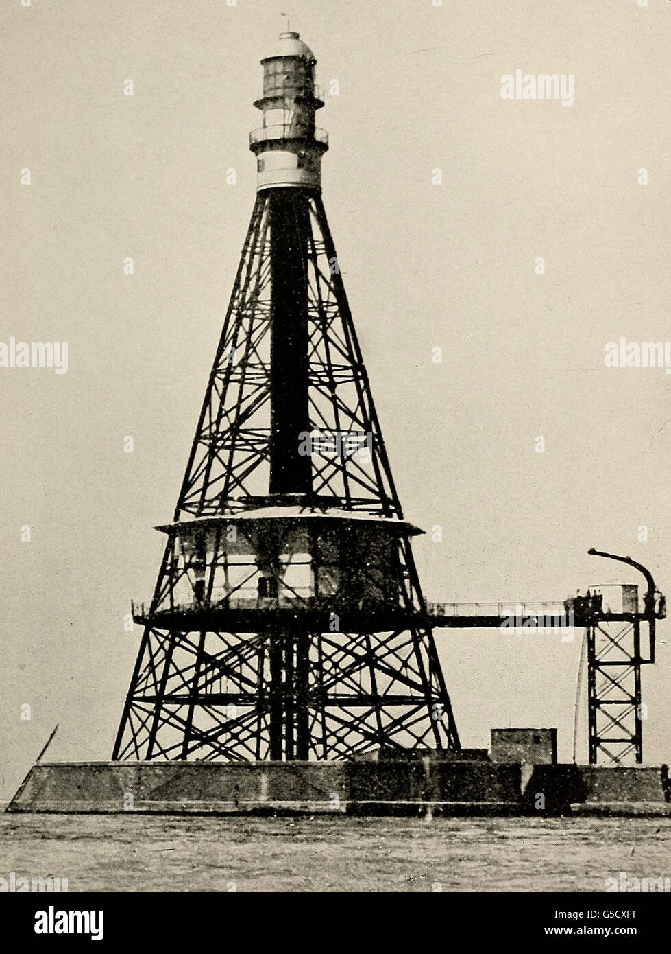 Der alte Leuchtturm von Sanganeb Riff im Roten Meer, ca. 1910 Stockfoto