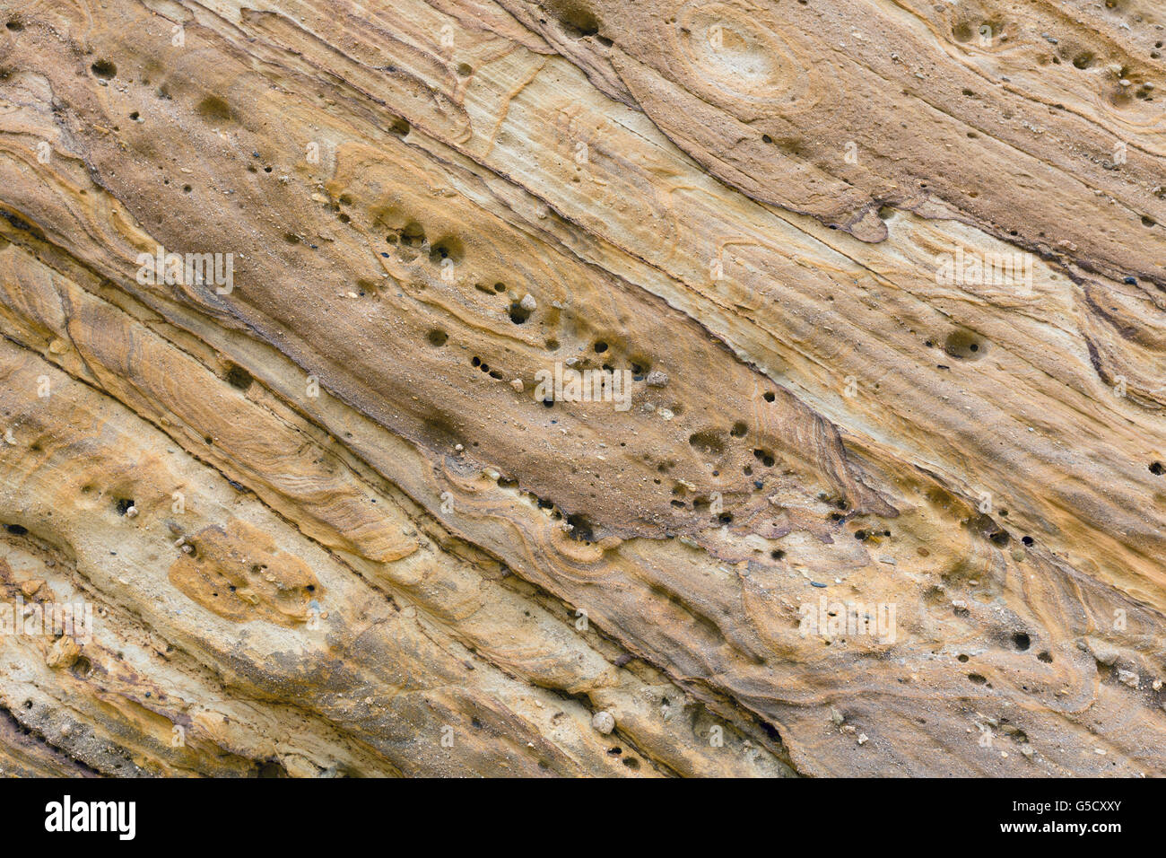 Teil von stratiforme Rock hautnah. Natur-Hintergrund. Stockfoto