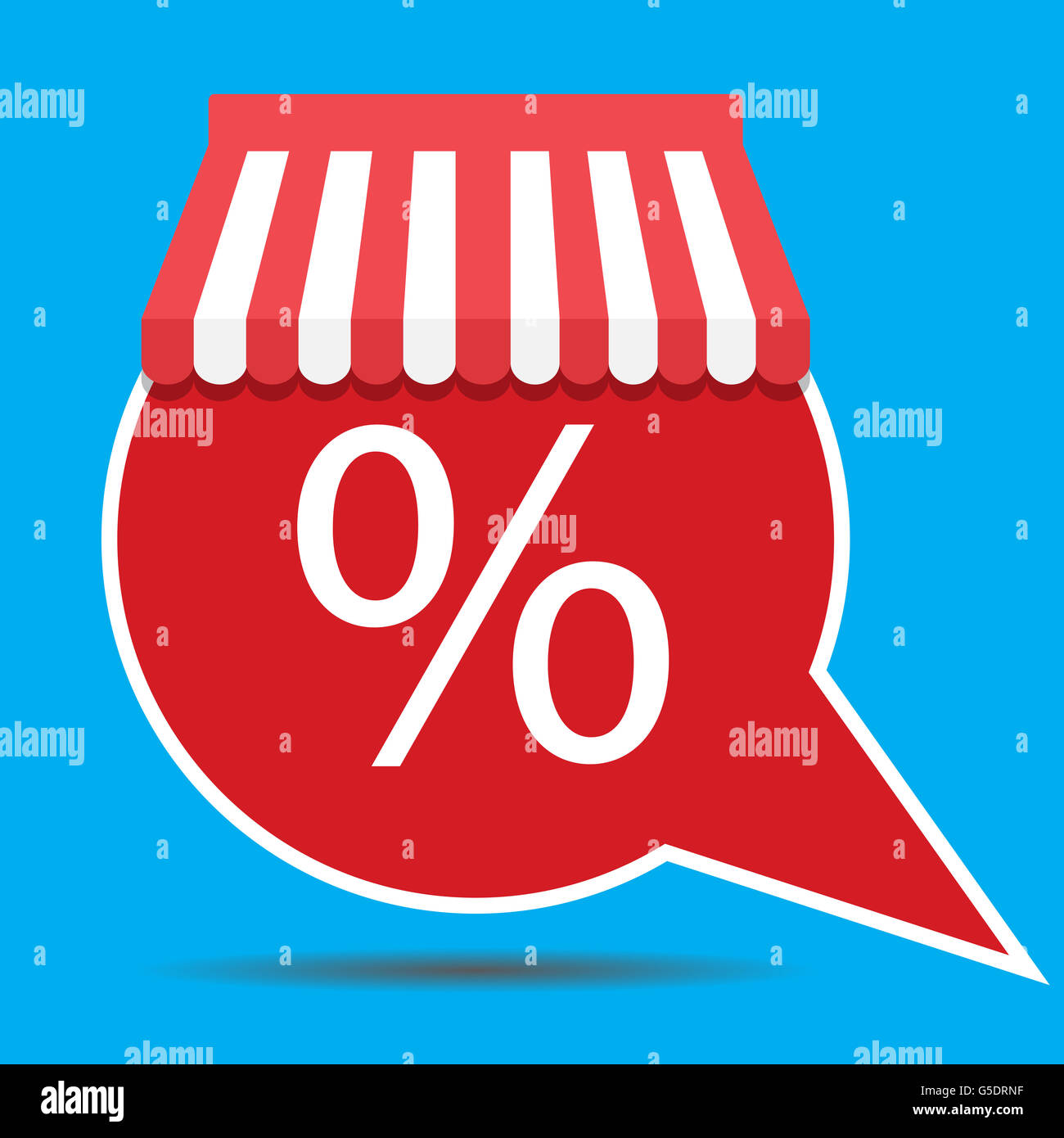 Symbol-Sprechblase mit Markise für Verkauf Zeichen, Rabatt und Verkauf Tag, marketing und Vertrieb. Vektor-illustration Stockfoto