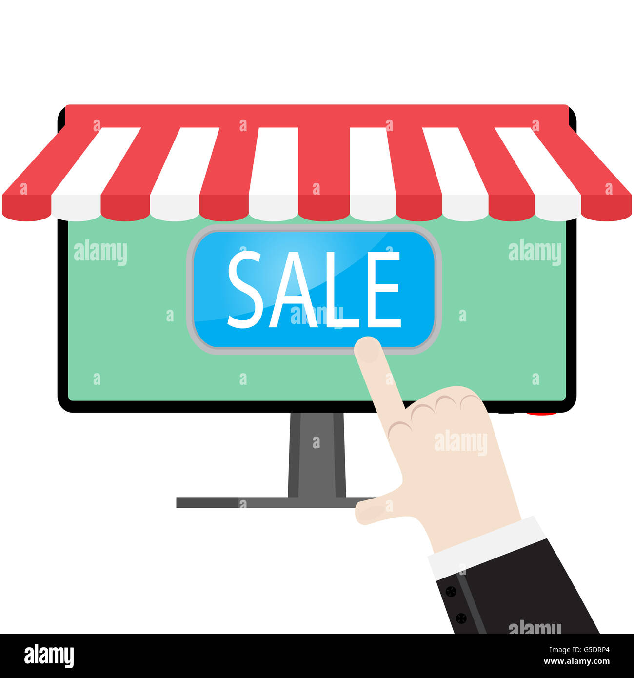 Tätigen Sie Online-Einkäufe. Online-shopping und bestellen Sie online, Vektor-illustration Stockfoto