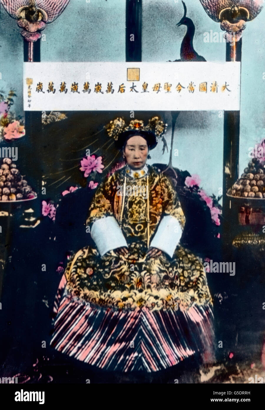 Kaiserinwitwe Cixi 1835-1908, Nebenfrau des Chinesischen Kaisers Xianfeng. Kaiserin Cixi 1835-1908 Witwe und zweite Ehefrau von Kaiser Xianfeng. Chinesisch, Monarchie Stockfoto