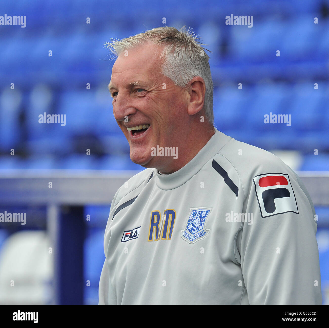 Tranmere Rovers Manager Ronnie Moore während des npower Football League One-Spiels im Prenton Park, Tranmere. Stockfoto