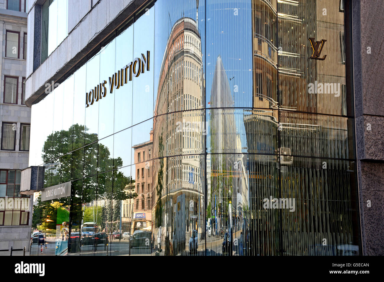 Louis Vuitton Boutique Warschau Polen Stockfoto