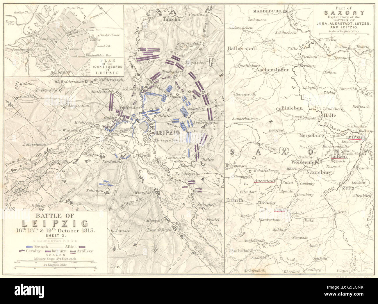 VÖLKERSCHLACHT bei LEIPZIG: 16.-19. Oktober 1813 Blatt 2. Sachsen