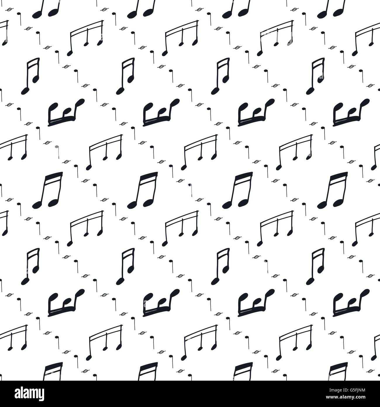 Nahtlose Muster mit Noten Stock Vektor