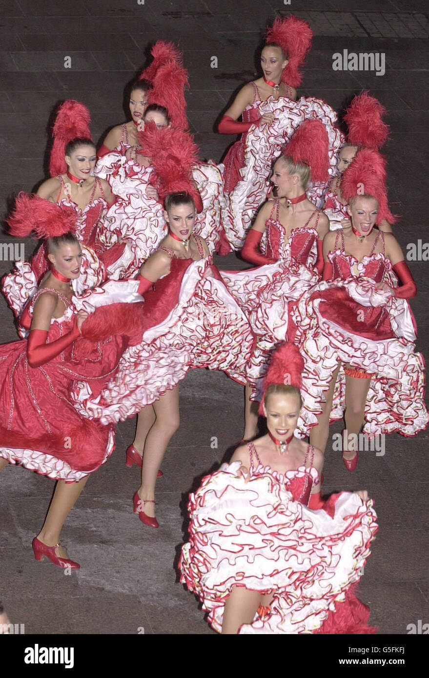 Moulin Rouge-Tänzer Stockfoto