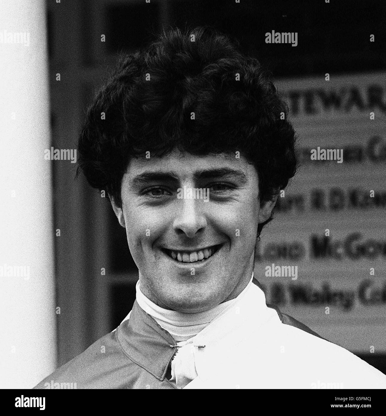 Porträt von Dermott Brown, der professionell geworden ist und der Sohn des irischen Trainers Liam Brown ist. Er war ein sehr erfolgreicher Amateur, war an Michael Dickensons Nordställe angeschlossen und war zweimal Amateur-Nationaljagd-Champion. Stockfoto
