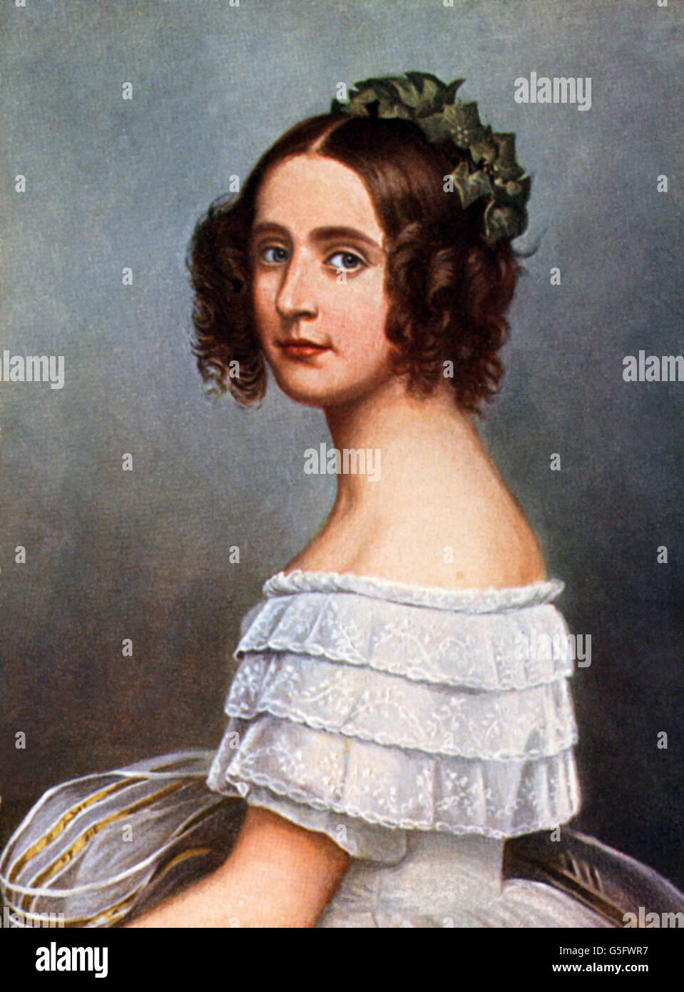 Alexandra Amalie, 26.8.1826 - 21.9.1875, Prinzessin von Bayern, Porträt, Farbdruck nach Gemälde von Joseph Stieler, 1838, Artist's Urheberrecht nicht gelöscht werden Stockfoto