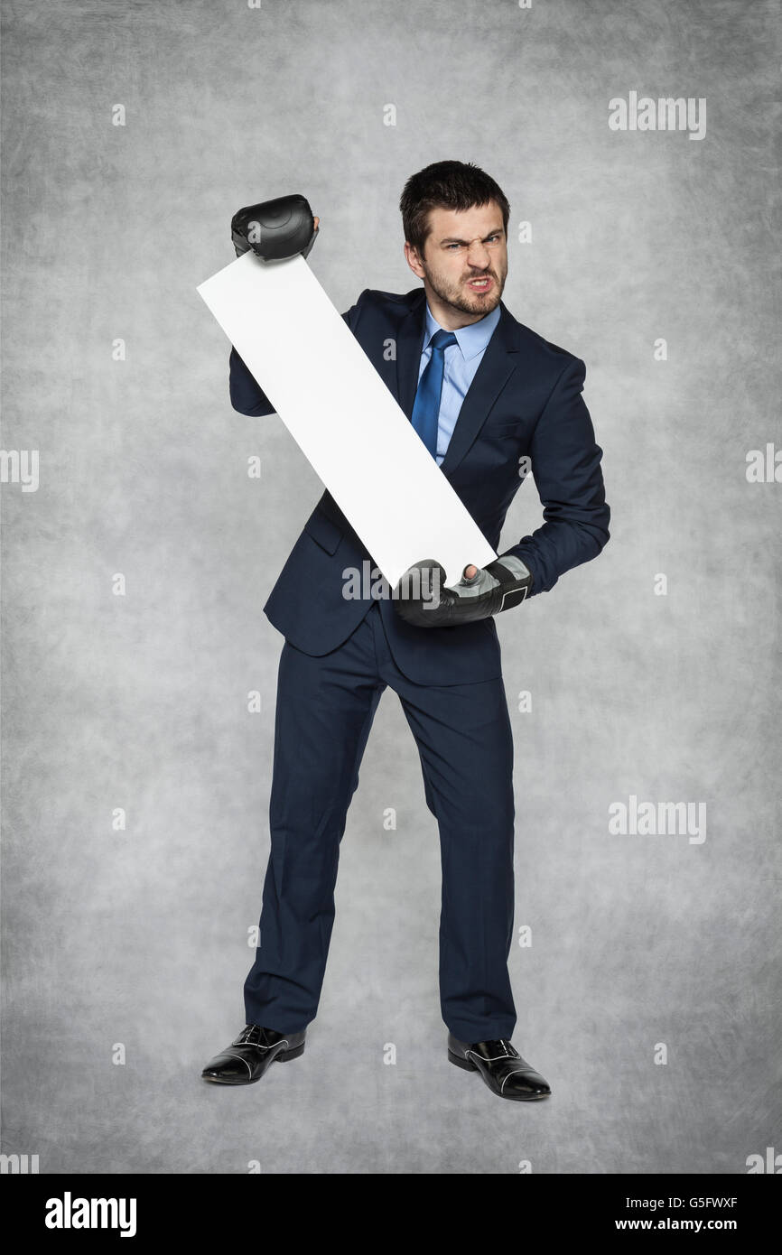 wütend Unternehmer-Business-Werbung Stockfoto