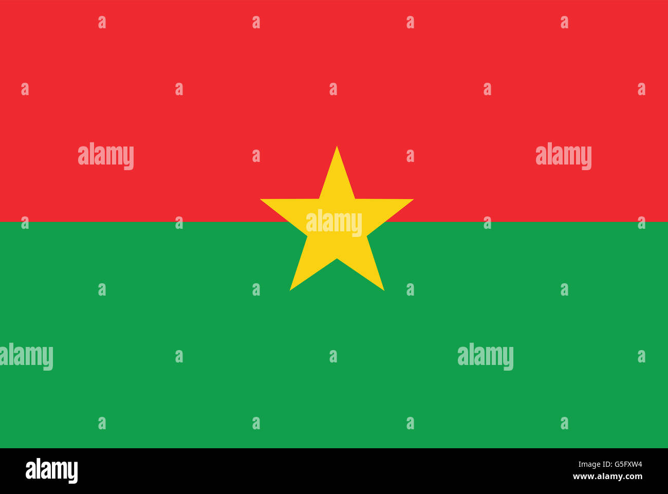 Nationalflagge von Burkina Faso. Stockfoto