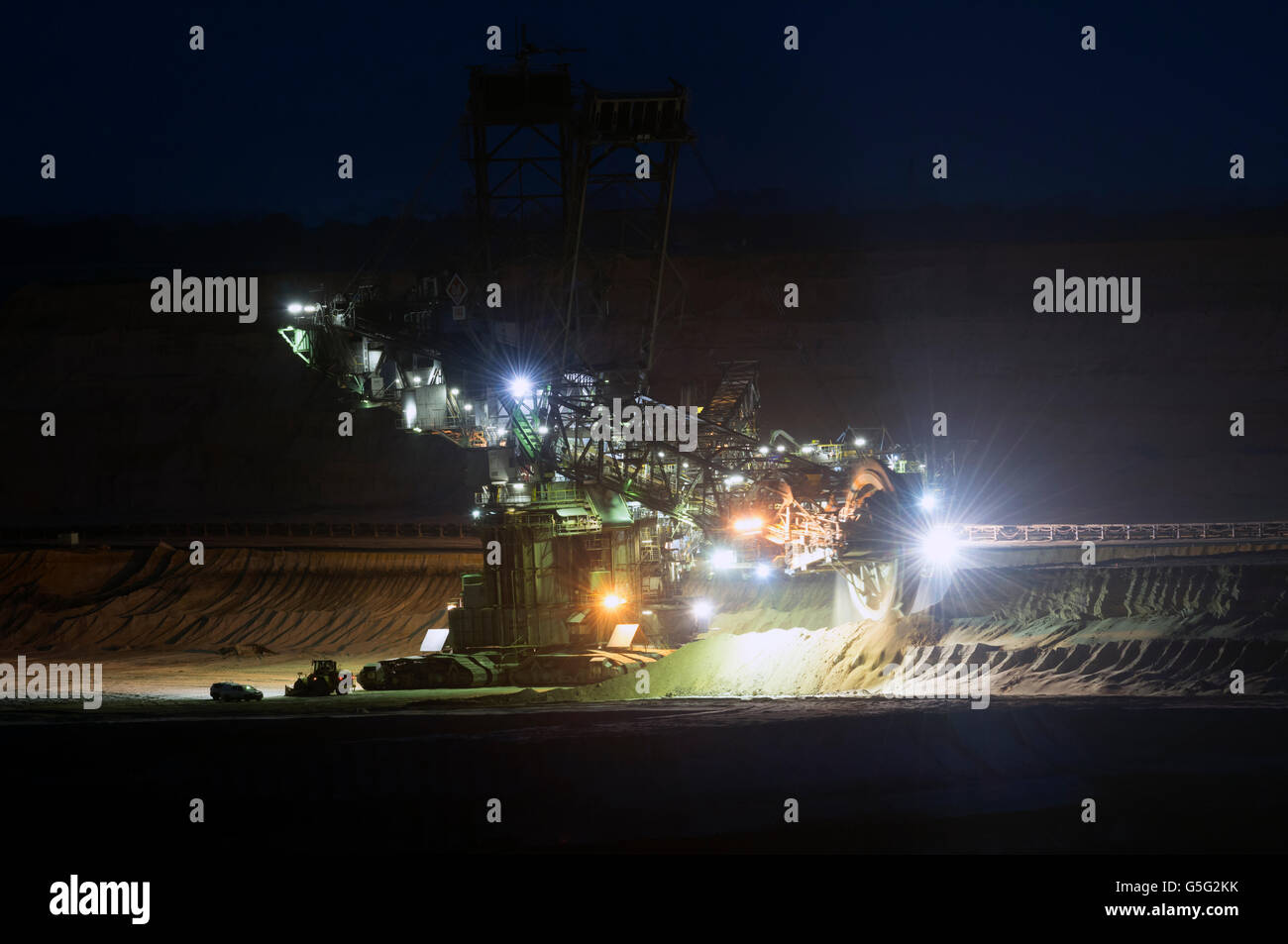 Eimer auf Rädern Bagger, Garzweiler Tagebau Braunkohle Bergwerk, Nordrhein-Westfalen, Deutschland. Stockfoto