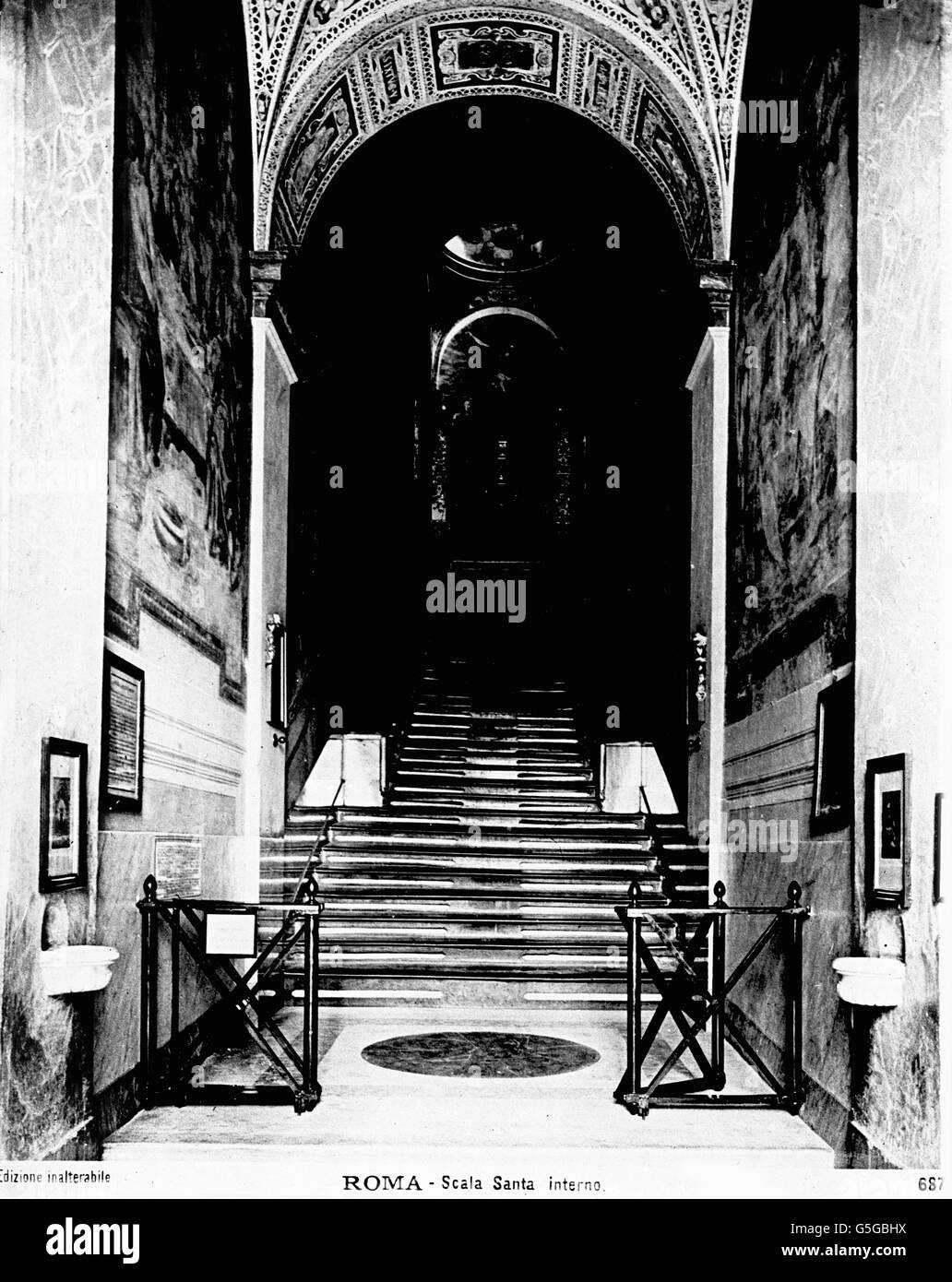 Sterben Sie die Scala Sancta Im Lateran in Rom. Die Heilige Treppe am Lateran Palast in Rom. Stockfoto