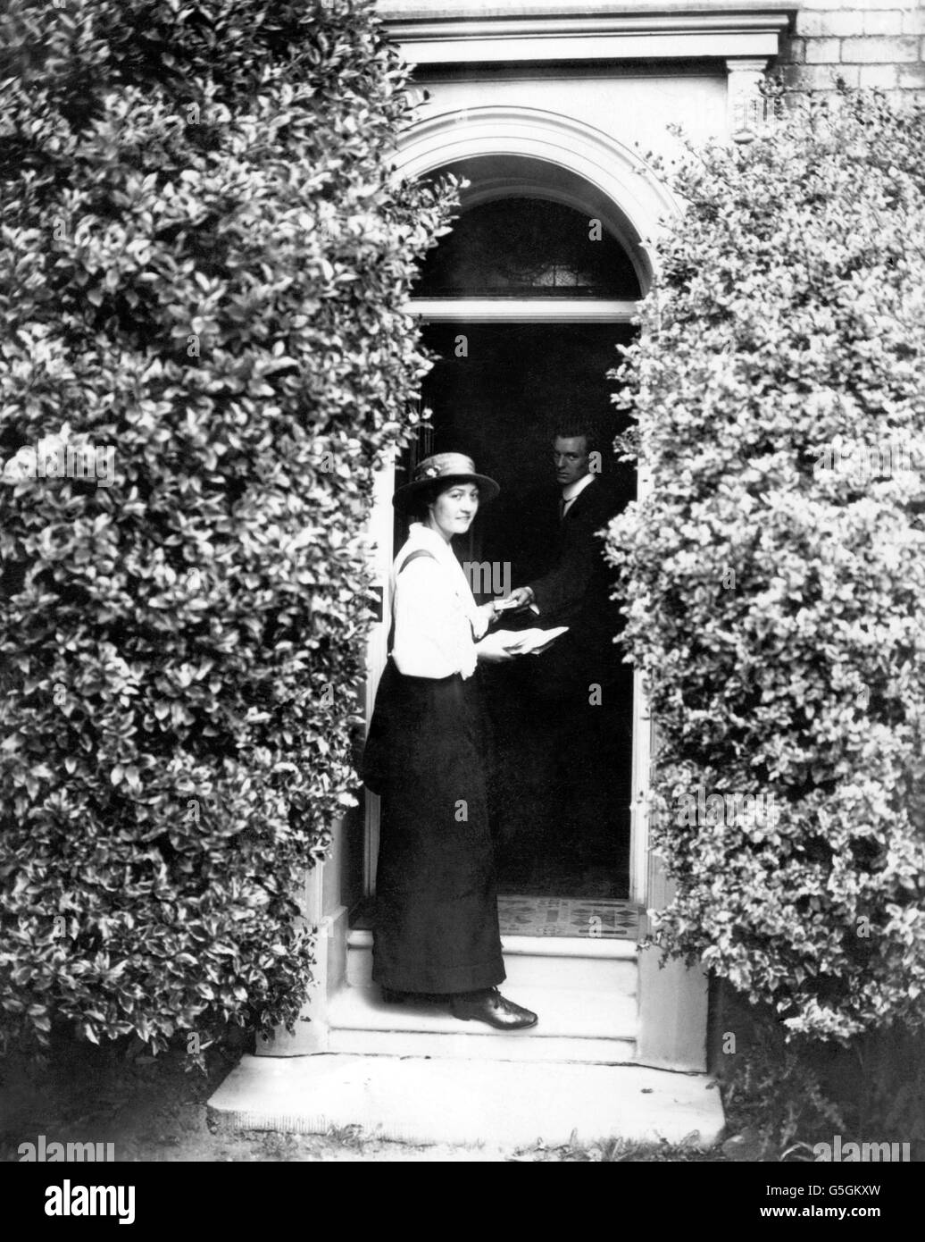 Eine Frau bei der Arbeit während des Ersten Weltkriegs. Stockfoto