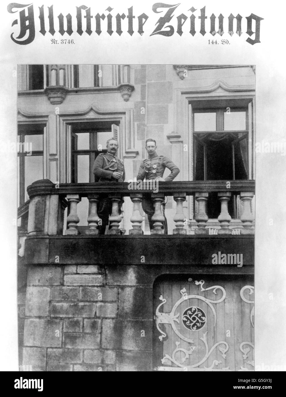 Kronprinz Wilhelm in seinem Hauptquartier, mit Kaiser Wilhelm II. Stockfoto