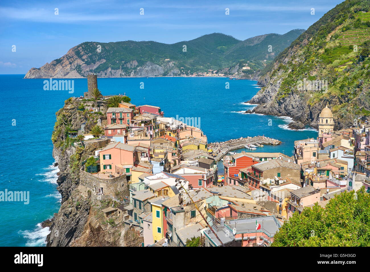 Vernazza, Nationalpark Cinque Terre, Ligurien, Italien, UNESCO Stockfoto