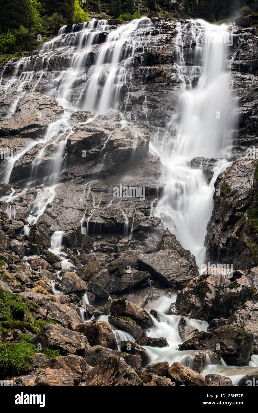 Grawa Wasserfall, Stubaital, Tirol, Österreich Stockfoto