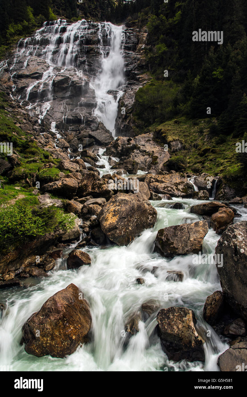 Grawa Wasserfall, Stubaital, Tirol, Österreich Stockfoto
