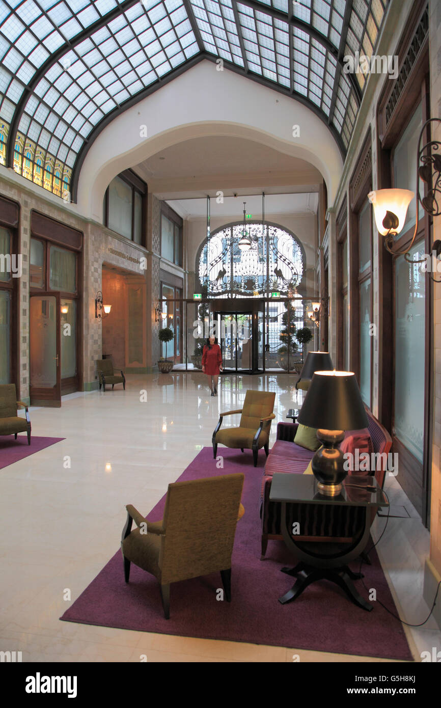 Ungarn, Budapest, Gresham Palace, Four Seasons Hotel, Interieur, lobby, Stockfoto