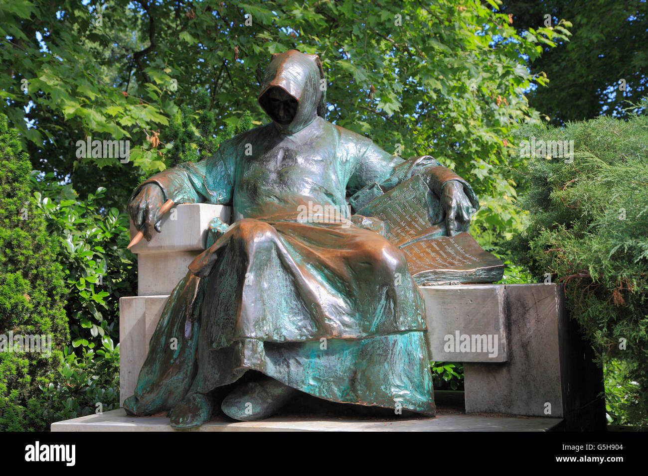 Ungarn Budapest Anonymus Schreiber des Königs Béla III, Statue, Stockfoto